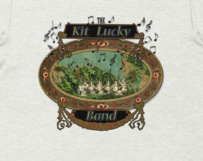 Kit Lucky Band, Banjo, Band, Rabbits, Anamorphic, Music, Cute, Concert, Concert Shirt, Folk Music, Peter Rabbit, Hiking, Camping