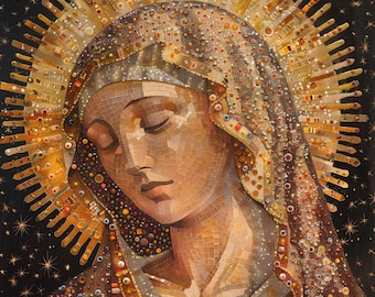 Mother Mary | Virgin Mary  | Antique  | Moody | Oil Painting | Printable | Digital Art Print