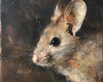 Mouse Portrait | Hamster | Antique | Dreamy | Cloudy | Digital | Art | Printable | Print | Painting