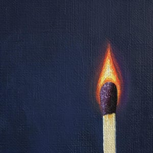 Lit Match Flame | Digital | Art | Printable | Print | Painting
