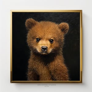Cinnamon Bear Cub | Antique | Digital | Art | Printable | Print | Painting