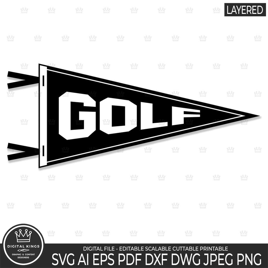 GOLF Pennant SVG Digital File Golf Flag Clipart Golf Banner Cut File ...