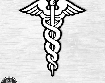CADUCEUS lager svg, CADUCEUS png, Caduceus Clip Art, Caduceus Clipart, Caduceus dxf Sjuksköterska T-shirt Sjuksköterska symbol Apoteksskylt Medicin dxf