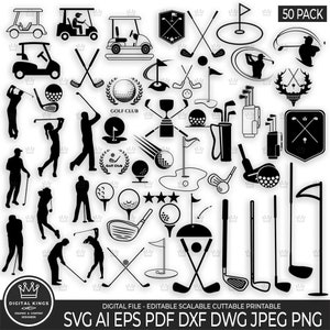 Golf SVG, paquete de Golf SVG, Golf Png, monograma de golf Svg, marco de nombre de golf, palo de golf Svg, pelota de golf Svg, palo de golf Archivo de corte de golf Vector de golf