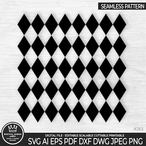 ARGYLE Seamless Pattern Svg-filer, Argyle-mönster Png, Diamantmönster, Harlequinmönster DXF Argyle Digitalt Papper Cricut Harlequintextur