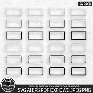 RECTANGLE Rahmenbündel SVG Rechteck-Monogramm-Svg-Rechteckrahmen-Svg-Rechteck-Grenze-Svg-Umriss Rechteck png Cricut Cutfile Silhouette