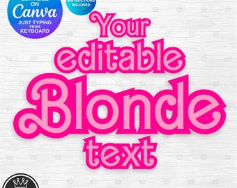 DIY UNLIMITED Retro Blonde Designs using template in CANVA from your mobile, tablet or computer just use keyboard No Design Skills Needed