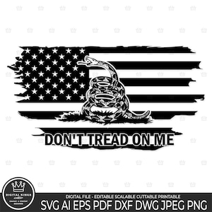 DON'T Tread On Me Svg US distressed Flag, Don't Tread On Me Png Gadsden Snake American Flag DTOM cut file Don't Tread On Me Rattlesnake dxf