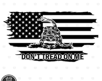 DON'T Tread On Me Svg US distressed Flag, Don't Tread On Me Png Gadsden Snake American Flag DTOM cut file Don't Tread On Me Rattlesnake dxf