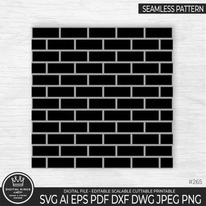 BRICK WALL Seamless Pattern Svg file, Brick wall solid pattern Png, Brick wall pattern backdrop Brickwall texture Dxf Brick Printable Cricut
