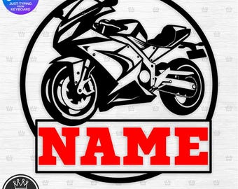 DIY MOTORCYCLE Split Monogram easy Template for Canva free version Customize UNLIMITED designs just using keyboard change Name Color Pattern