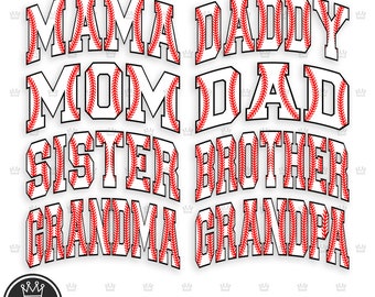BASEBALL Family layered bundle SVG, Baseball Family clipart, Baseball Mom Dad Brother Sister Cut Files, Baseball Family Png Baseball Grandma