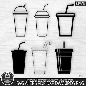 Tumbler Bundle svg file, Ice Coffee svg, Iced coffee Tumbler Png, Cooking Kitchen  Cute Food Icon Coffee Store Cut File Clip Art Vector file