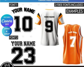 DIY Jersey SPORT Numbers Letters Canva Editable Template, Personalize unlimited Jerseys Varsity  Canva Free friendly step by step included