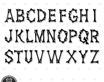 BONES Letters SVG, Bones Alphabet Svg, Skeleton Font SVG,  Font Svg, Halloween Font Svg Skeleton Svg Bone Svg Svg Font Bone Instant Download