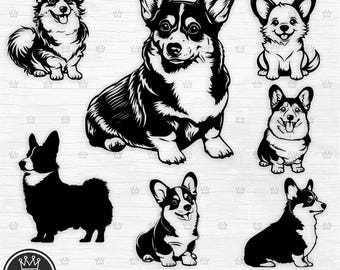 Cute CORGI Bundle Svg file, Corgi dog Lovers SVG, Corgi Silhouette Png, Corgi Clipart, Corgi Mom gift, Corgi Dad Corgi Family Corgi Love