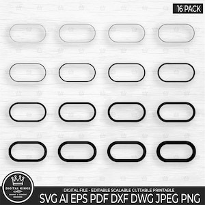 Ovaler Rahmen Bundle SVG Abgerundetes Rechteck Monogramm SVG Ovaler Rahmen SVG Rechteck runder Rahmen svg Outline Rechteck png Cricut Monogramm Rahmen