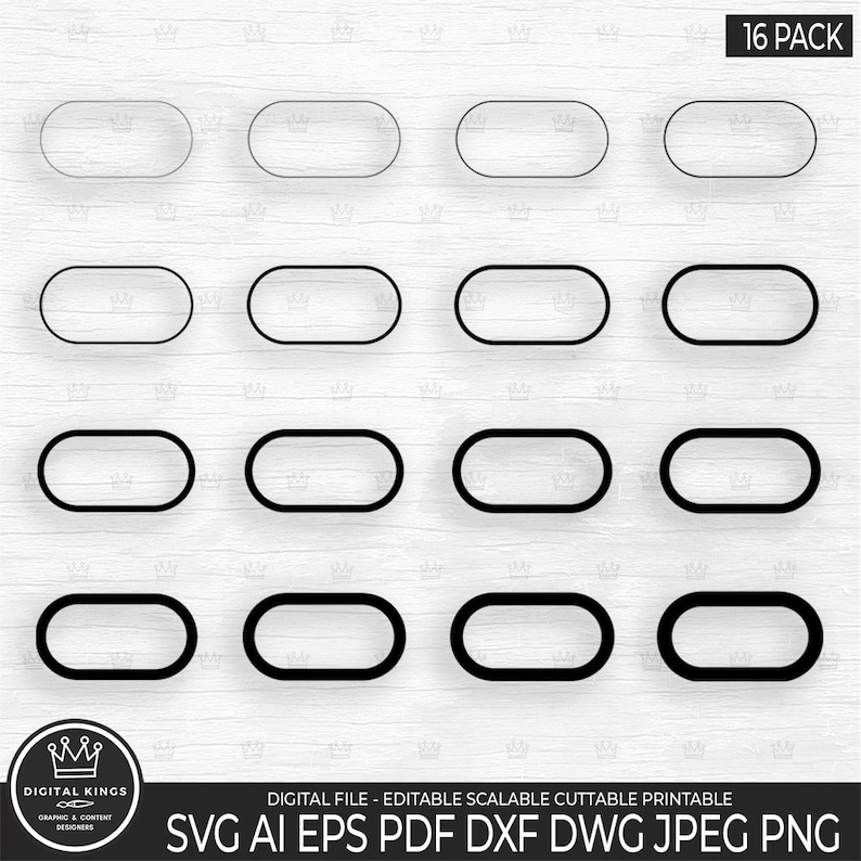 Oval Frame Bundle SVG Rounded Rectangle Monogram Svg Oval Frames Svg ...