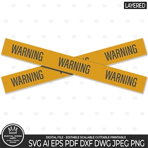 Warnschild SVG-Datei Überlagert, Achtung Tape SVG, Achtung Png, Nicht überqueren Vektor Gefahrenschild Baustellenverkehr Clipart