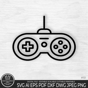 Joystick Svg Controller di gioco PNG Joystick Png Controller di gioco Clipart Controller di gioco Svg Taglia File contorno Controller di gioco Retro Gamepad