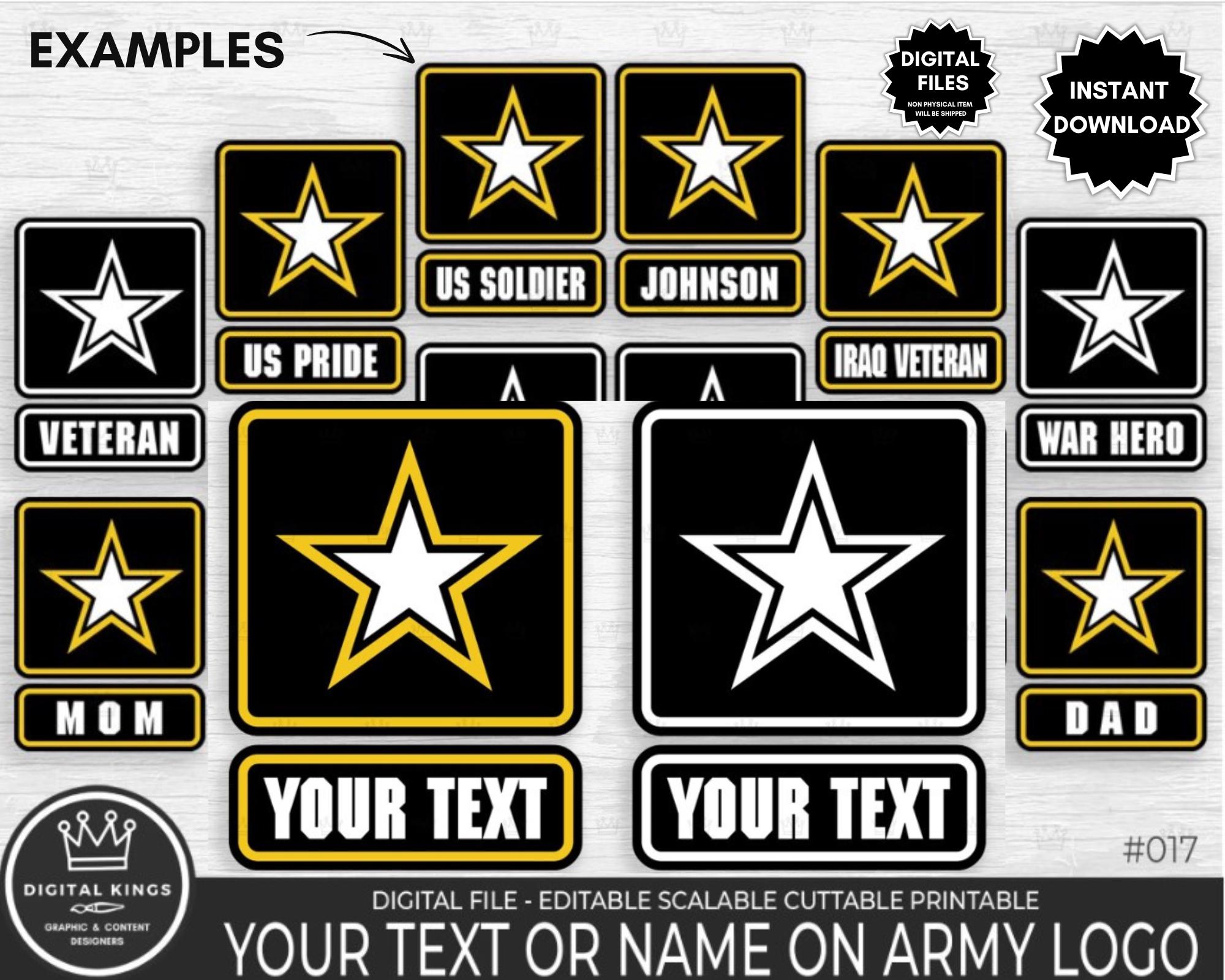 CUSTOM Text Layered Svg ARMY Design Personalized Army Logo Png ...