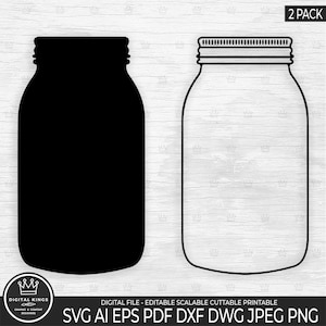 MASON JAR Svg Pack Mason Jar Png Mason jar gesneden bestand Mason jar Cricut Mason jar silhouet Mason illustraties Jelly svg duidelijk lege glazen pot svg