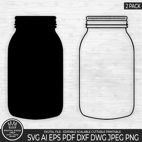 MASON JAR Svg Pack Mason Jar Png Mason jar cut file Mason jar Cricut Mason jar Silhouette Mason clip art Jelly svg Clear Empty Glass Jar svg