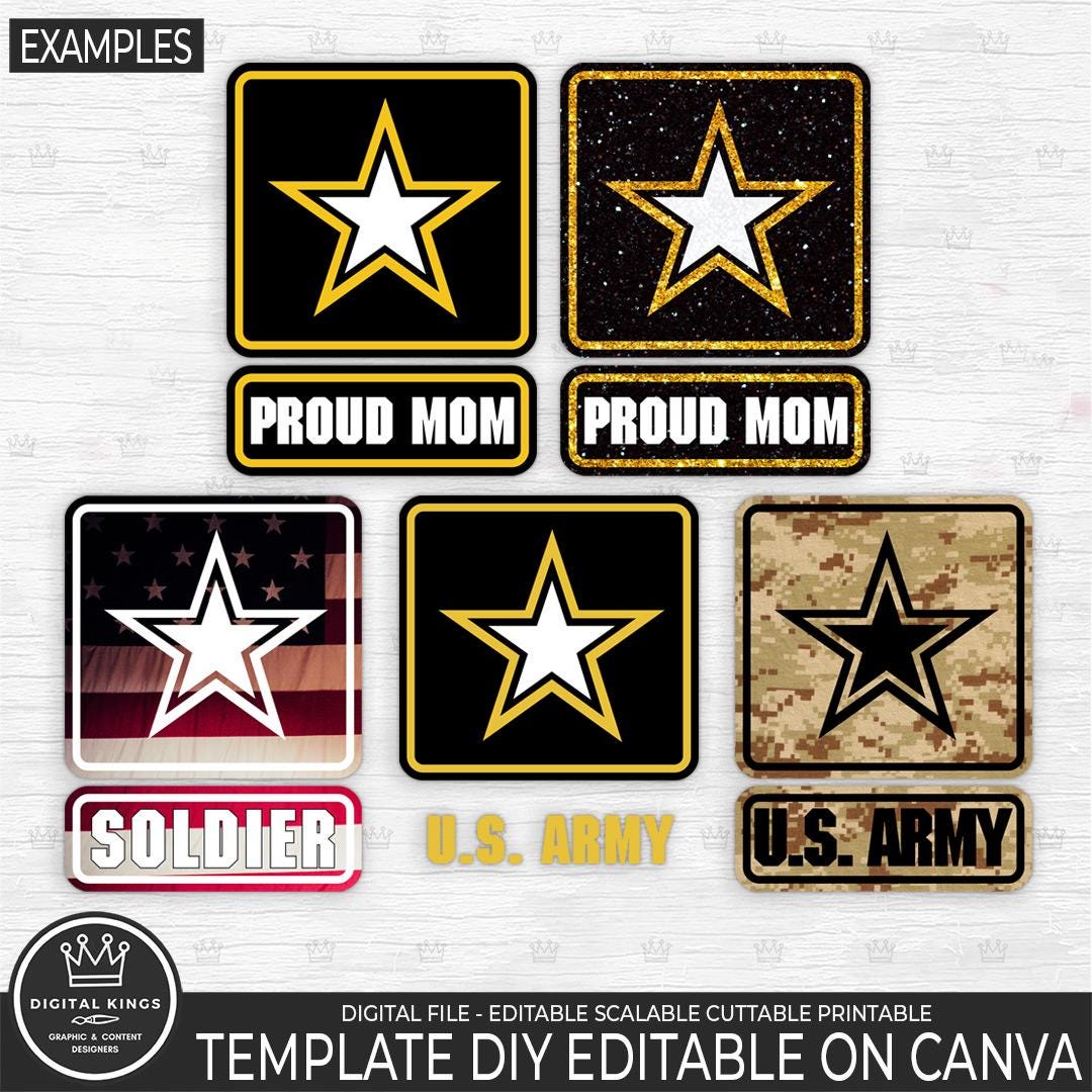 DIY ARMY Monogram Template for CANVA Personalized Your Army Logo From ...