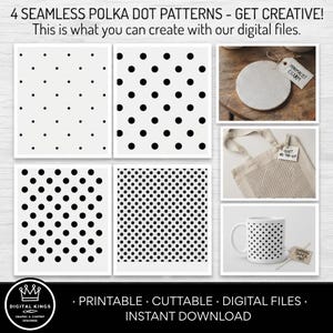 4 Punkte-Bundle SVG-Muster Nahtloses Punktemuster SVG Punktetextur Punkte-Clipart PNG Punktmuster SVG Punkte-Vektor