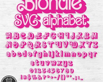 Retro Blonde Alphabet SVG layered Princess Letters Png Doll font layered vector file Baby font  Blondie font dxf Girl font svg Baby Letters