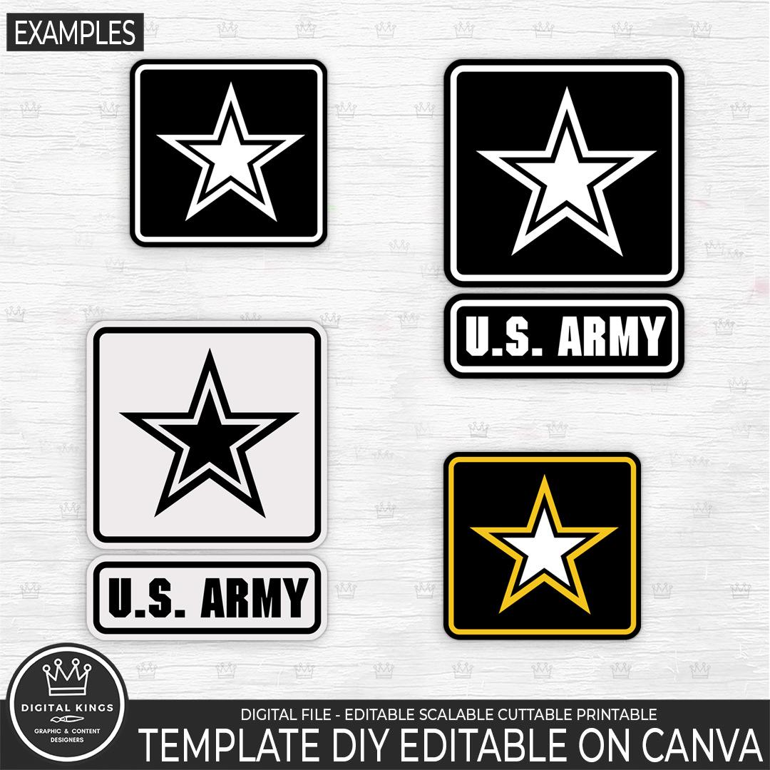 DIY ARMY Monogram Template for CANVA Personalized Your Army Logo From ...