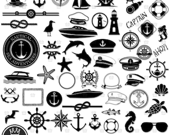 NAUTIK SVG-Datei-Bundle, Nautik Png, Ocean Life SVG, Segeln SVG, Anker SVG, Fisch SVG, Nautische Clipart, Nautische Dateien Cricut Boot dxf