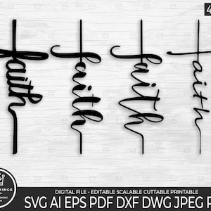 Pacote de fé SVG Fé Cruz svg Fé Clipart Fé Design de camiseta Dxf Png Jpg Pdf Eps Transferência de ferro Cricut Silhueta Uso comercial 060
