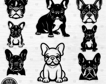 French Bulldog Bundle Svg, Frenchie Silhouette Frenchie Clipart, French Bulldog Laser Cut File, Frenchie Vector Clipart (Digital Download)