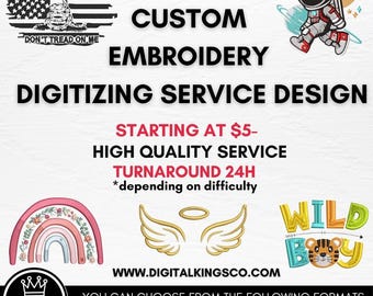 Custom Embroidery Digitizing, Embroidery Logo Digitize, Custom Digitize, Digitize Embroidery, Embroidery Digitize Service logo PES DTS file