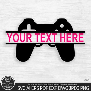 Giocatore MONOGRAM SVG Giocatore Monogramma PNG Controller di gioco retrò Clipart Gioco Monogramma Svg Taglia file Cricut Joystick Svg Retro Gamepad Nome Dxf