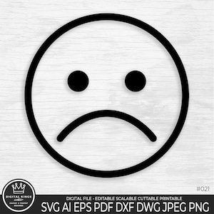Cara triste Svg Cara triste Png Cara triste Clip Art Cara de niño triste Archivos cortados, Cara triste Png Sublimación Cara triste dxf Cara feliz Imprimible Cara de niña triste