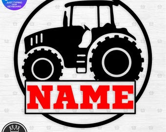 DIY Tractor Split Monogram Template for Canva free version friendly Customize UNLIMITED designs using keyboard change Name Color Pattern