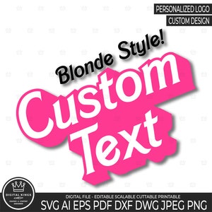 Diseño de texto personalizado, estilo rubio, archivo SVG PNG en capas, ideal para bodas, despedidas de soltera, cumpleaños, centros de belleza, pancartas, camisetas y más