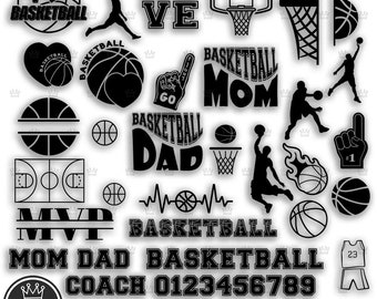 BASKETBALL SVG bundle Basketball PNG Basketball Clipart Basketball Dxf Basketball svg Basketball Mom, Basketball Dad Basketball Vector Files