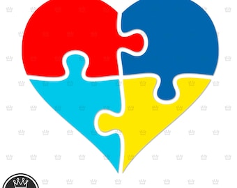 AUTISM HEART PUZZLE Svg, Autism Clipart, Autism Heart pattern Png, Autism Clipart, Autism pattern vector file Autism puzzle dxf png Cut File