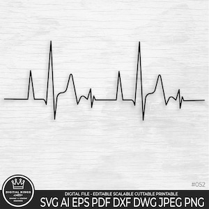 HEART Beat Svg-bestand Heart Beat Png Heart Beat Clip Art Heart Beat gesneden bestand Heart Beat sublimatie hartslag lijn ECG EKG gezondheidszorg verpleegkundige