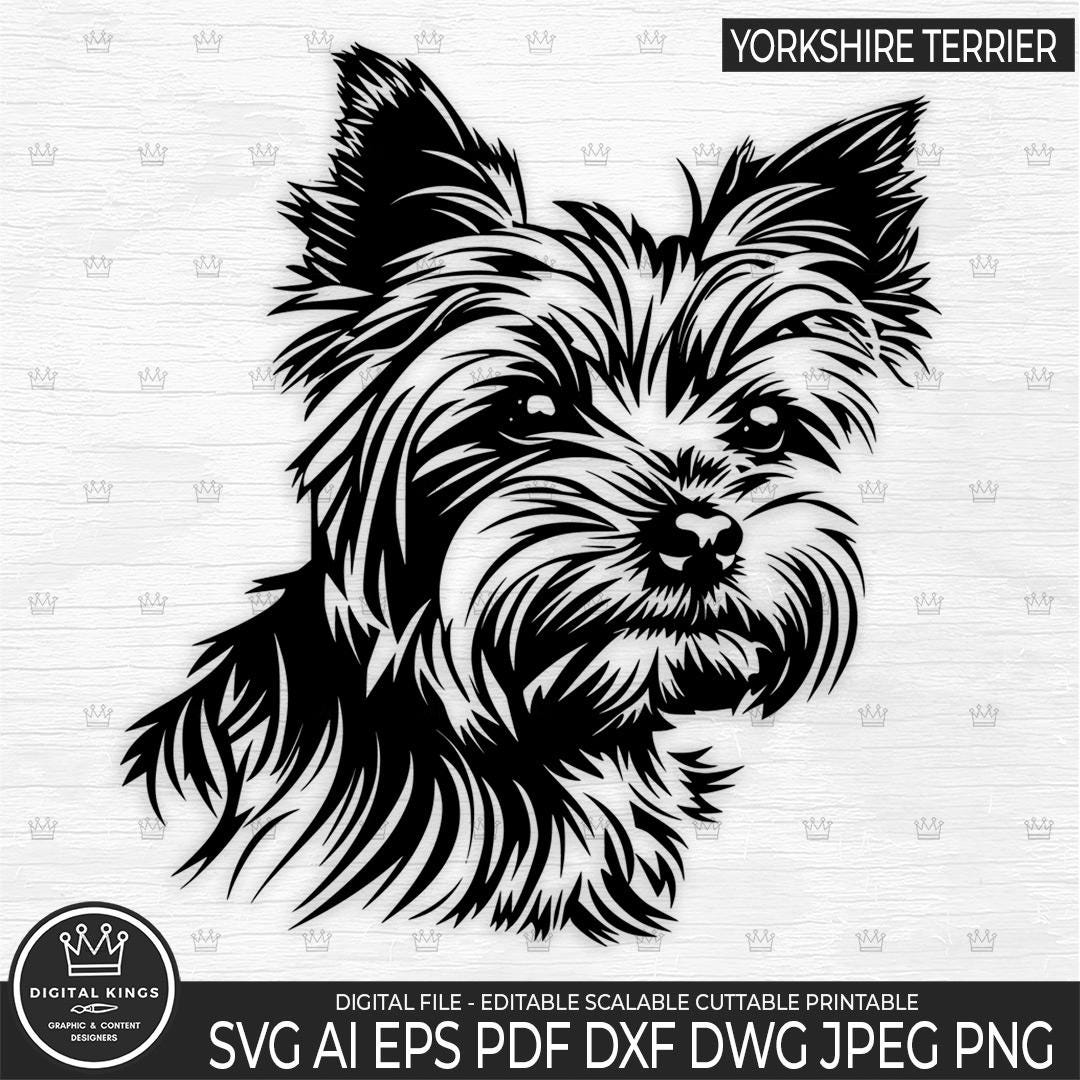Yorkie Svg File Yorkshire Terrier Svg File, Yorkie Dog SVG, Yorkshire Png, Cute Yorkie ...