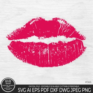 KISS SEXY LIPS svg Lipstick svg Kiss svg Red Lips Valentines Day Cricut Kiss Png Love Clipart Dxf digital vector cutfile Commercial Use 566