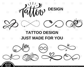 PERSONALIZED Infinity Tattoo Design digital file, CUSTOM Infinity Tattoo Digital Design Just made  for you, Love Tattoo Anniversary Memorial