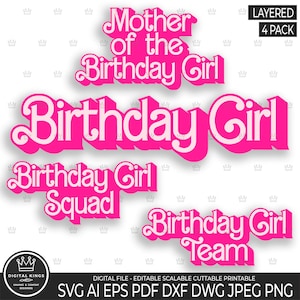 RETRO Birthday Girl Bundle-Datei Geburtstagskind Png Prinzessin Geburtstag Mutter des Geburtstagskind-Geburtstags-Mädchen-T-Shirt Datei