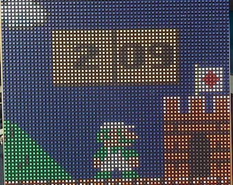 Super Mario Brothers clock (15 clockfaces included + 3D printed stand)