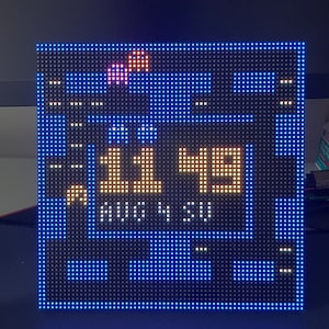 Pacman Clock (15 clockfaces included + a 3D print stand)