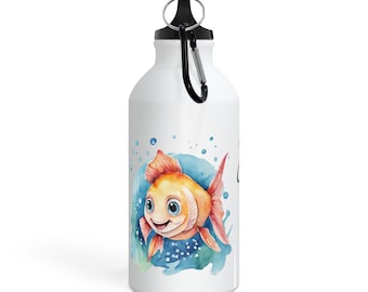 Drinking bottle/sports bottle/aluminium bottle with fish motif and personalized