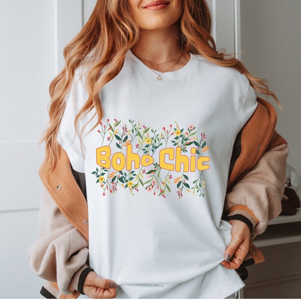 Boho Blumen Shirt, Flower Power Shirt, Geschenk für Frauen, Damen Shirt, Blumen Liebhaber Shirt, Wilde Blumen Shirt, Sommer Shirt, Boho Chic